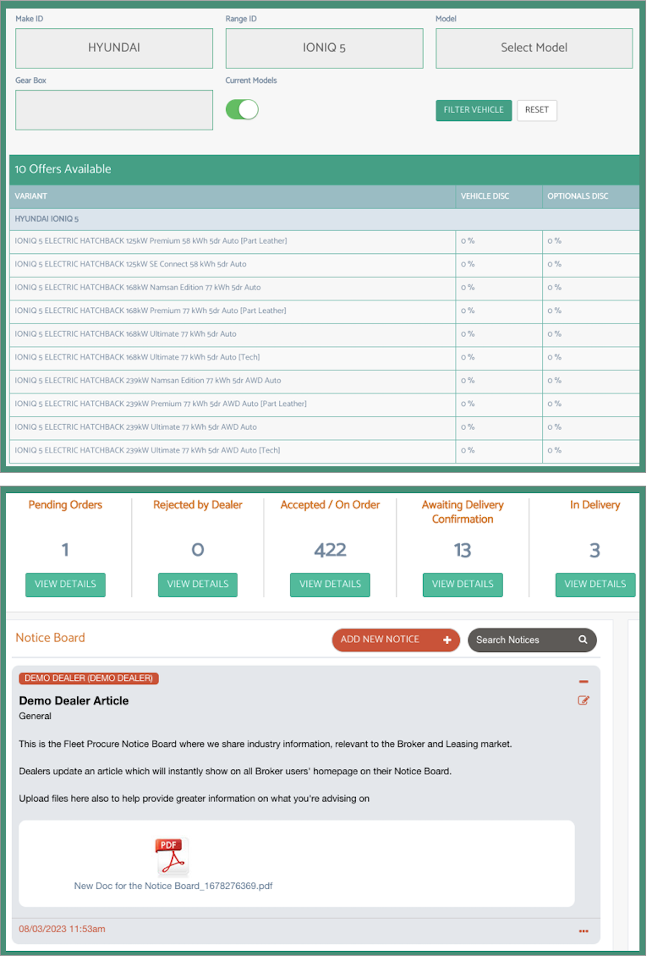 Dealers platform